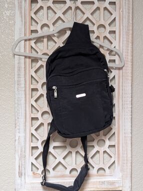 Baggallini Mini Sling Crossbody Shoulder Travel Bag Black Nylon Durable FLAW